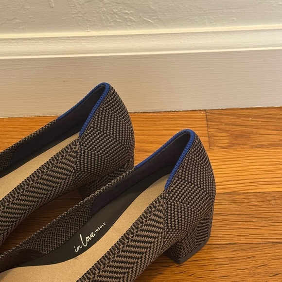 NEW ROTHY'S The High Point Comfort Heeled Sandal Shoes Slip On Herringbone Black - Picture 5 of 10